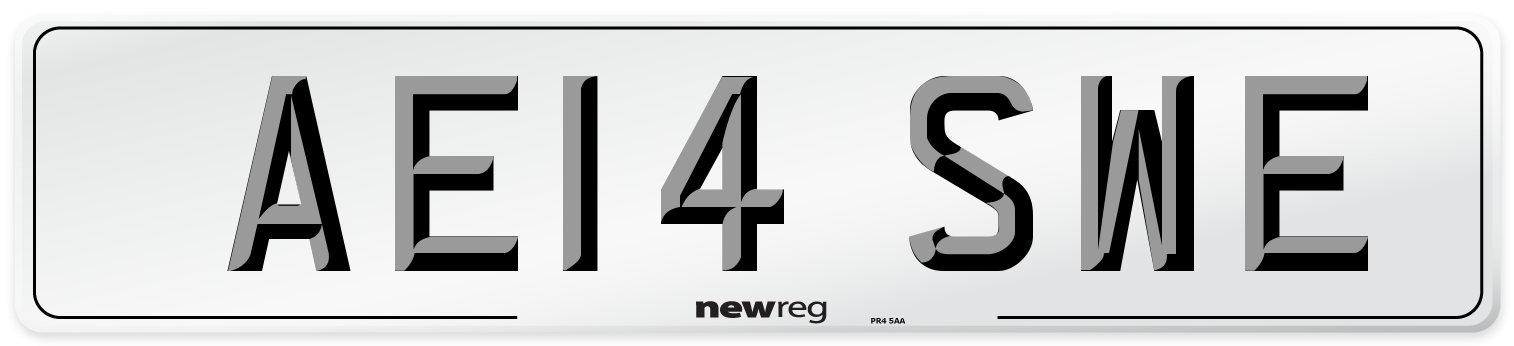 AE14 SWE Number Plate from New Reg